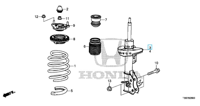 Honda Civic Tourer 2014-2017 OSF Shock Absorber