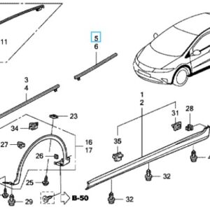 Honda Civic 5 Door 2006-2011 OSR Scraper Moulding
