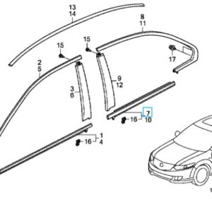 Honda Accord 2009-2015 Offside Rear Scraper Moulding