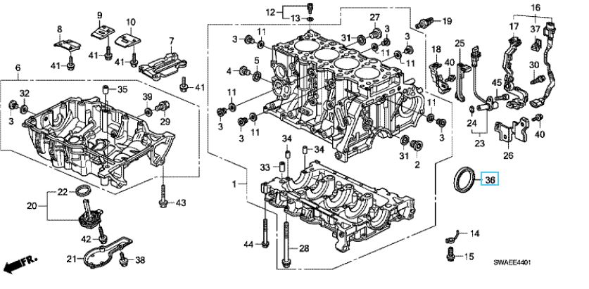 Honda Crankshaft Oil Seal Transmission Side - Various Diesel Models