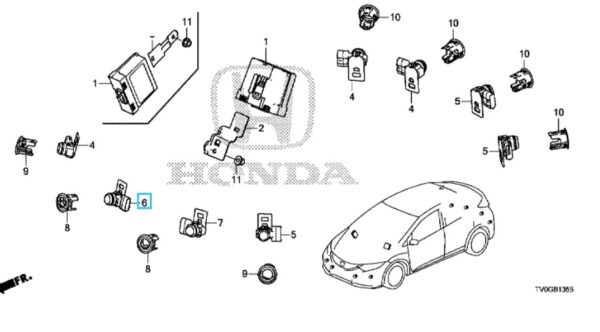 Honda Civic 2012-2016 Offside Inner Parking Sensor