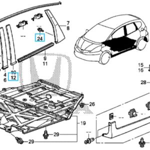 Honda Jazz 2009-2015 NSR Door Front Pillar Trim