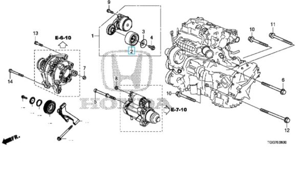 Honda Civic 1.0l 2017-2021 Auto Tensioner Pulley