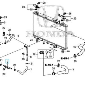 Honda Civic Diesel 2013-2016 Radiator Lower Expansion Pipe B