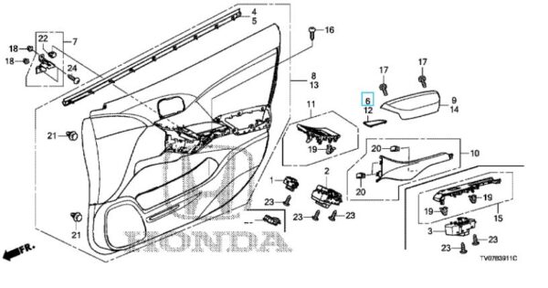 Honda Civic 2012-2016 OSF Pull Pocket Cover