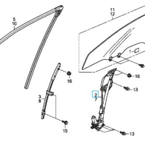 Honda Accord 2009-2015 OSF Window Regulator