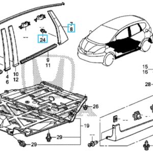 Honda Jazz 2009-2015 NSR Door Rear Pillar Trim