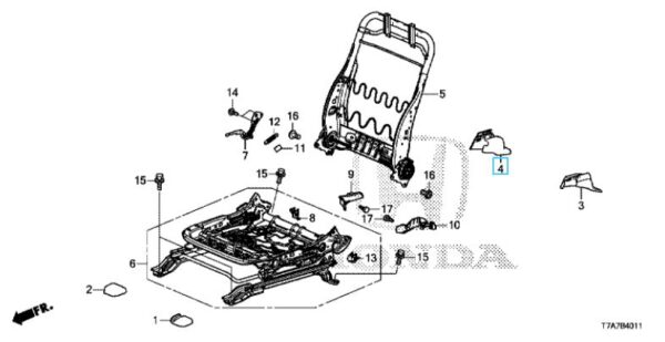Honda HR-V 2015-2020 OSF Seat OSR Outer Foot Cover