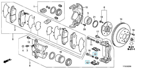 Honda Jazz 2012-2015 Front Brake Pad Retainer