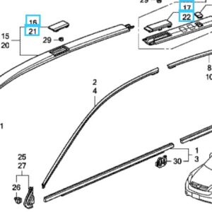 Honda CR-V 2007-2012 Roof Rack Blanking Cap Set
