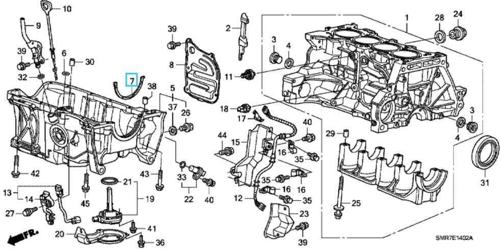 Honda Jazz and Civic 1.4 2009-2011 Oil Sump 'Half Moon' Seal