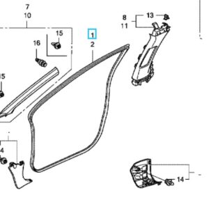 Honda Civic 3 Door 2008-2011 Offside Door Body Seal