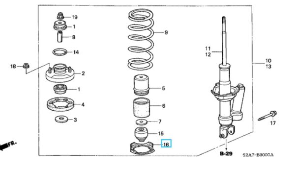 Honda S-2000 Spring Seat Rubber