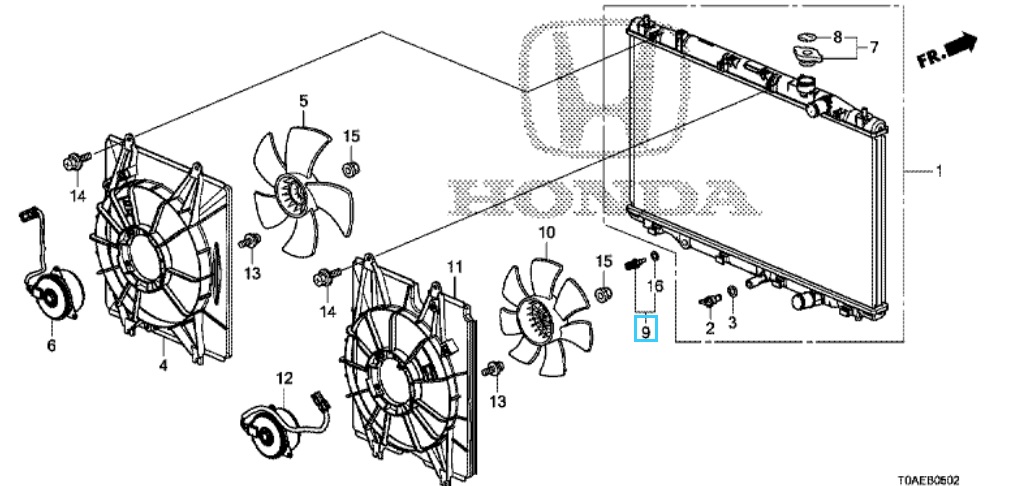 Honda CR-V Diesel 2010-2018 Civic 1.5 2017-2021 Water Temperature Sensor