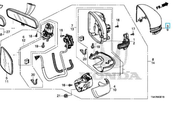 Honda Jazz 2016-2019 Offside Mirror Cover