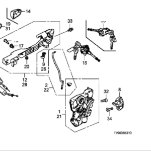 Honda Civic 5dr 2012-2016  Cable - Latch to Handle