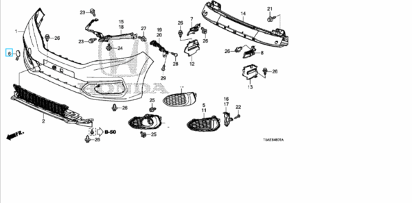Honda Jazz 2019-2020 Front tow eye cover