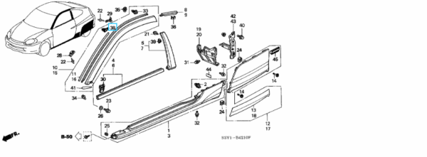 Honda Insight Lower Pillar Clip