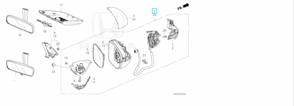 Honda Jazz E:HEV 2023- RH Door Mirror
