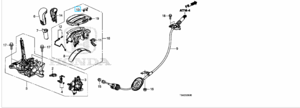 Honda Jazz 2016-2020 Gear Lever Escutcheon Clip