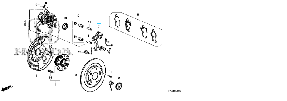 Honda Civic 2012-2016 Nearside Rear Caliper Bracket