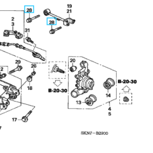 Honda Various Models  Rear Upper Arm Flange Bolt 12 x 75
