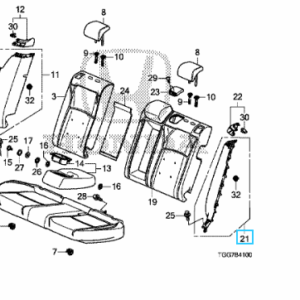 Honda Civic 5dr 2017-2021 LHR Seatback Side Trim