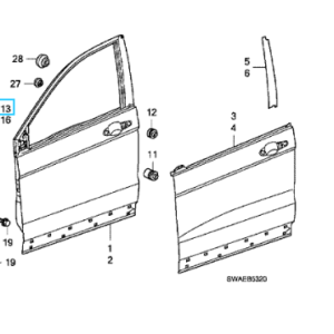 Honda CR-V 2007-2012 OSF Door Weatherstrip
