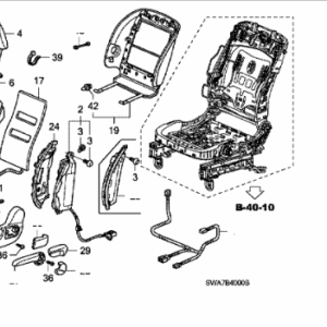 Honda CR-V 2007-2009 LHF Seat Armrest Assembly (Leather)