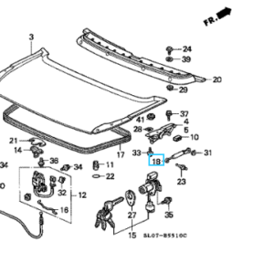 Honda NSX 1991-1993 Boot Lid Stay Assy