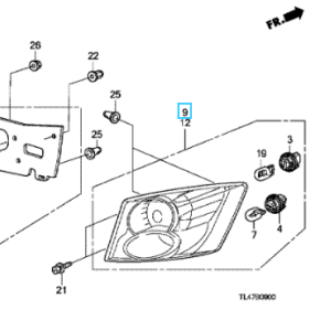 Honda Accord Tourer 2009-2011 Offside Outer Tail Light