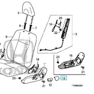 Honda Various Models- Recliner Outer Lap LH Cover