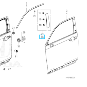 Honda HR-V E:HEV 2022-2026 LHF Door Pillar Garnish