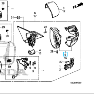 Honda Civic 2016-2021 RH Mirror Housing Set