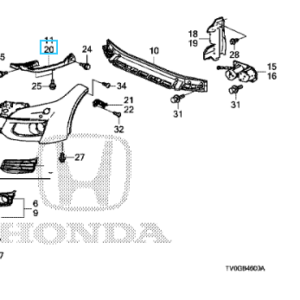 Honda Civic 2015-2016 NSF Upper Bumper Bracket