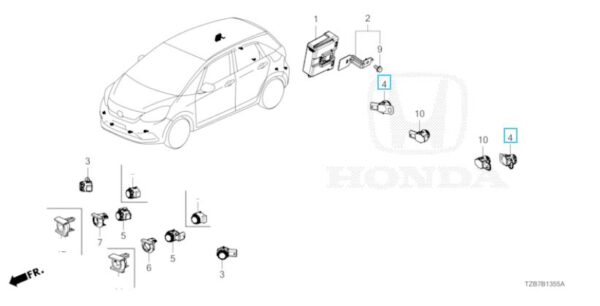 Honda Jazz E-HEV 2021-2023 Rear Corner Parking Sensor