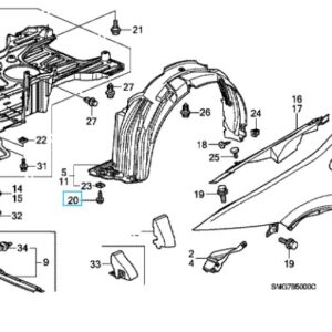 Honda Civic 2006-2011 Front Splash Guard Screw