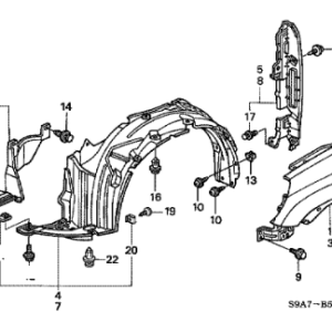 Honda Various Models Splash Shield Clip