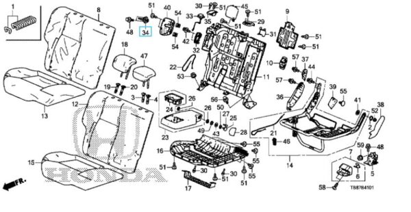 Honda Civic 2012-2016 Rear Seat Striker