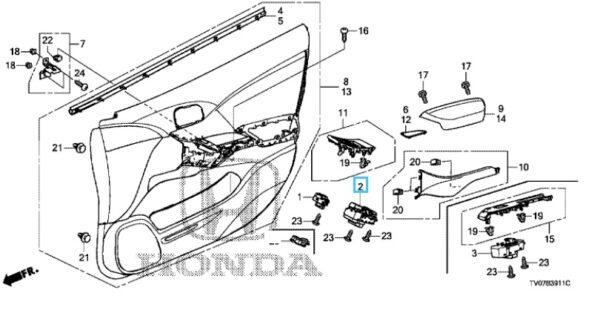 Honda Civic ES 2012-2016 Master Power Window Switch