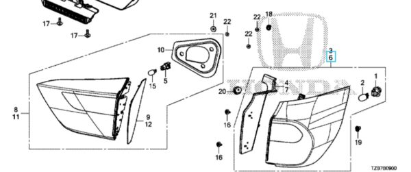 Honda Jazz Hybrid 2020 - Nearside Outer Tail Light