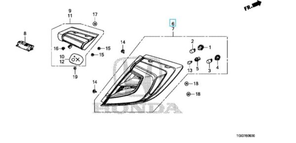 Honda Civic 2017-2021 OSR Outer Tail Light