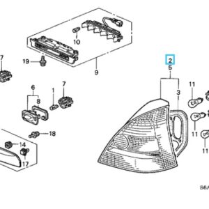 Honda Civic 5 Door 2001-2003 OSR Tail Light