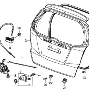 Honda Jazz 2011-2015 Tailgate Lock