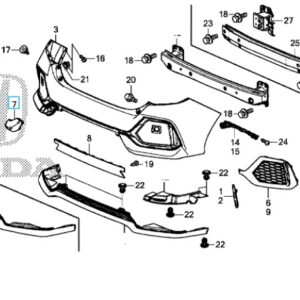 Honda Civic 2017-2021 Rear Tow Eye Cover