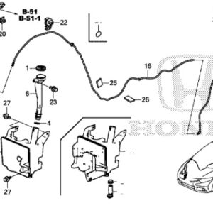 Honda Civic 2012-2016 Front Washer Tube 570mm
