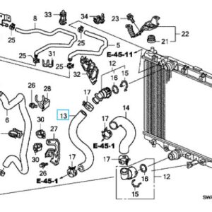 Honda CR-V Diesel 2010-2012 Upper Radiator Hose