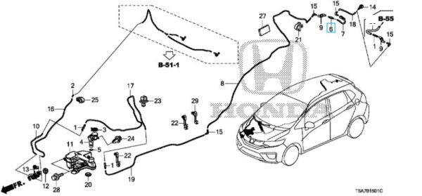 Honda Jazz 2016-2020 Rear Washer One-Way Valve