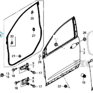 Honda CR-V 2015-2018 NSF Door Weatherstrip