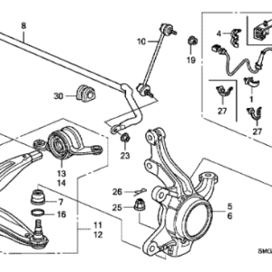 Honda Civic All Models 2006-2011 Front ABS Sensor wire clamp (Blue)